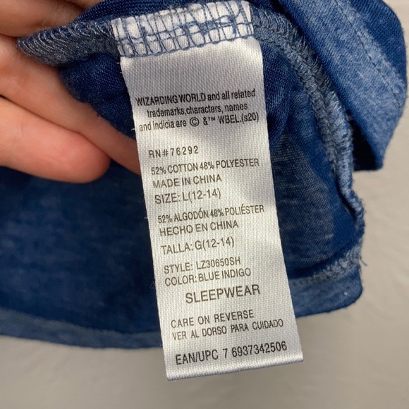 Harry Potter Blue Burnout Short Sleeve Shirt Large - Picture 5 of 7